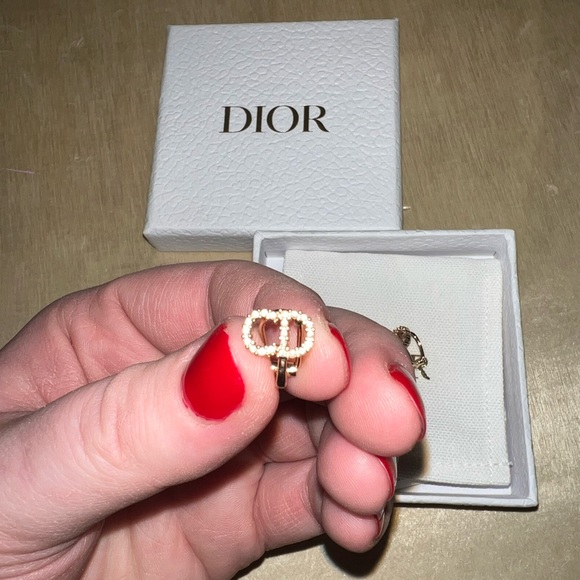 Dior Earnings with Gold and White Crystals - Picture 2 of 5